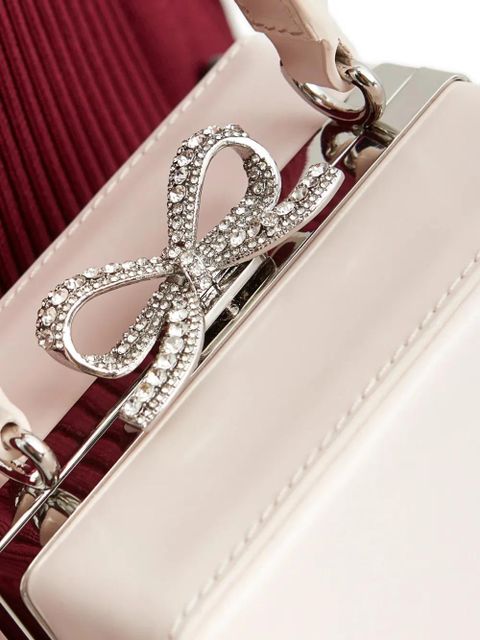 Self-Portrait crystal bow-embellishment tote bag - Pink