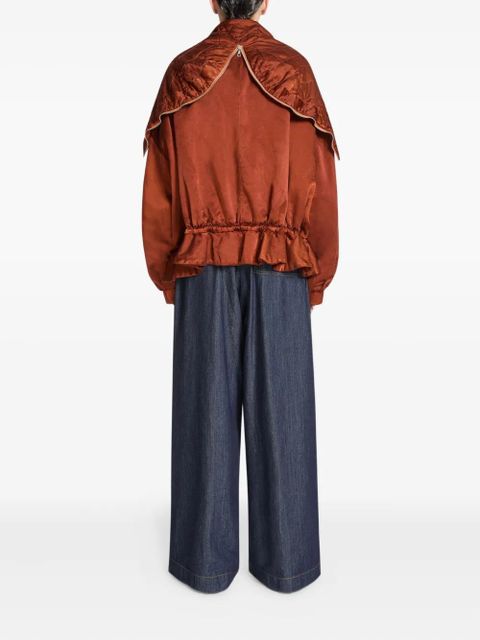 DRIES VAN NOTEN quilted ruffled jacket - Brown