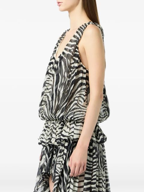 Blumarine zebra-print asymmetric dress - White - zdjęcie produktu nr 2