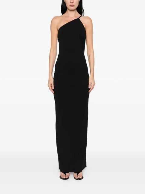 Solace London Alexandra asymmetric-strap maxi dress - Black