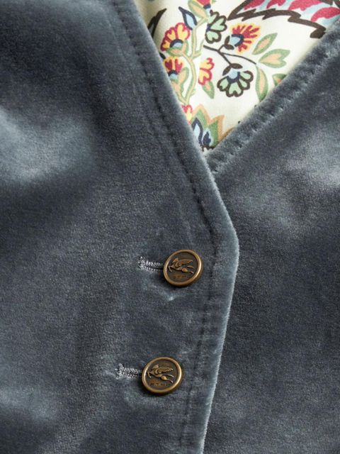 ETRO V-neck velvet waistcoat - Blue