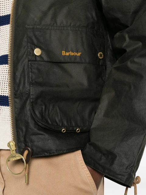 Barbour Marron patch-pocket zip-fastening jacket - Green