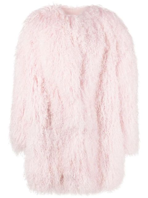 Magda Butrym shag shearling long coat - Pink - zdjęcie produktu nr 1