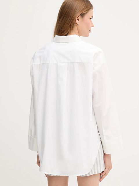 Tommy Hilfiger koszula bawełniana damska kolor biały relaxed z kołnierzykiem klasycznym WW0WW45892