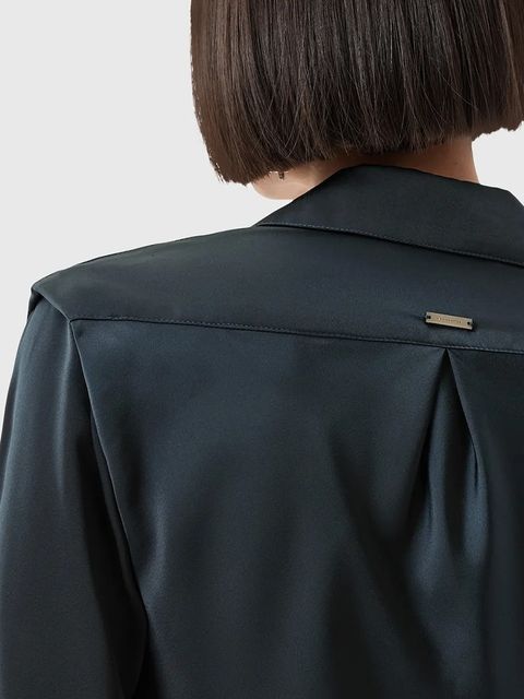 AllSaints sukienka TIRA kolor granatowy mini dopasowana W013DD - zdjęcie produktu nr 2