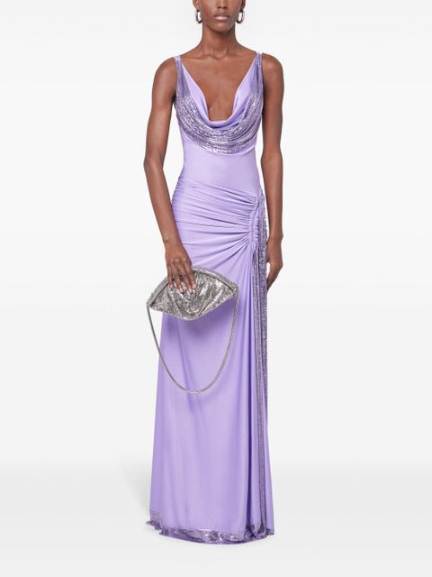 Rabanne chainmail-detailing maxi dress - Purple - zdjęcie produktu nr 2