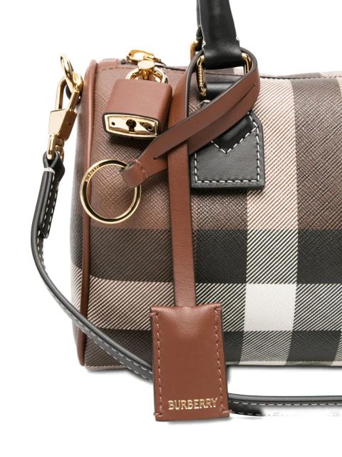 Burberry mini check padlock tote bag - Brown
