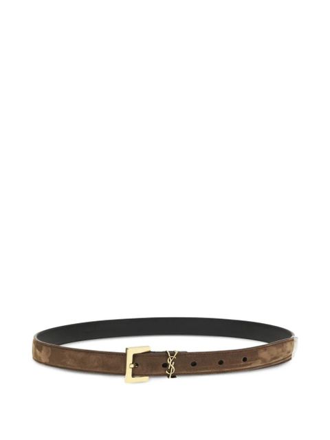 Saint Laurent logo-buckle leather belt - Brown - zdjęcie produktu nr 1