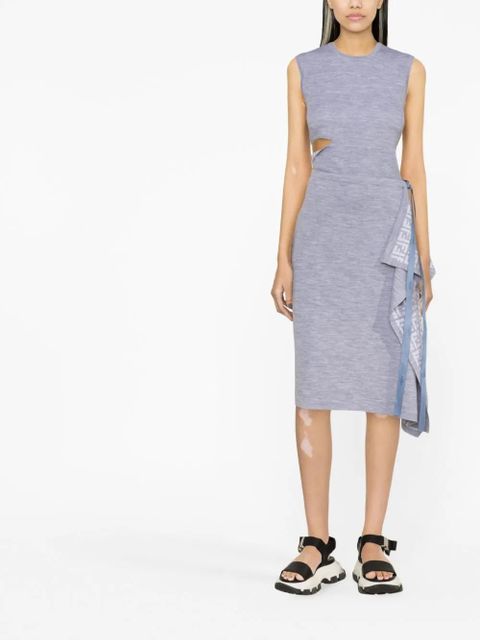 FENDI asymmetric knitted wrap skirt - Grey