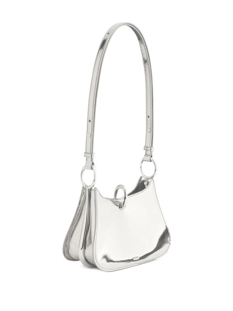 Rabanne ring-detail leather shoulder bag - Silver
