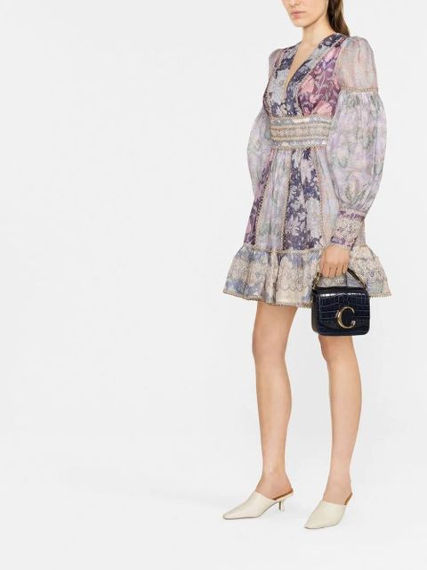 ZIMMERMANN Celestial lace-detailed mini dress - Purple