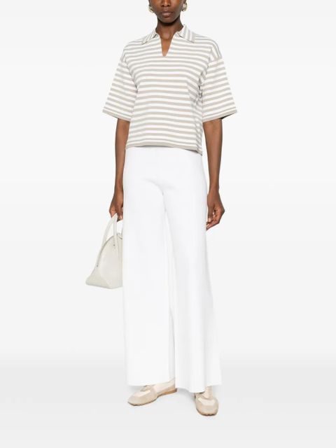 Max Mara striped V-neck T-shirt - Neutrals - zdjęcie produktu nr 2