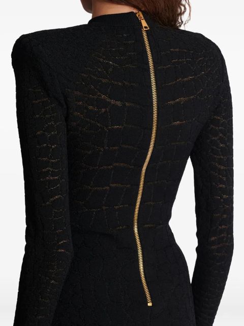 Balmain sequin-embellished knit mini dress - Black