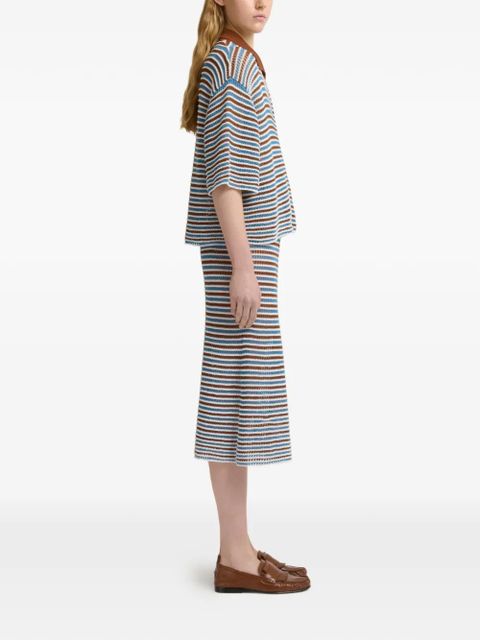 Marni striped crochet A-line skirt - White - zdjęcie produktu nr 2