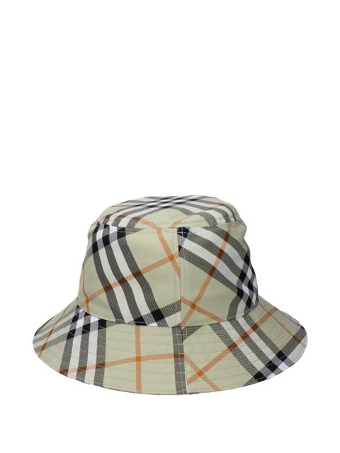 Burberry checked-pattern logo-embroidered bucket hat - Neutrals - zdjęcie produktu nr 2