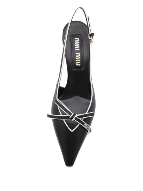 Miu Miu 55mm leather slingback pumps - Black