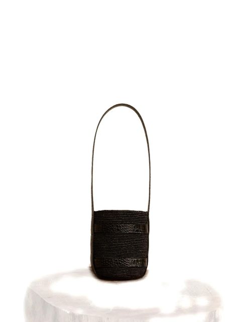 Manebi x Alex Rivière Studio raffia leather shoulder bag - Black