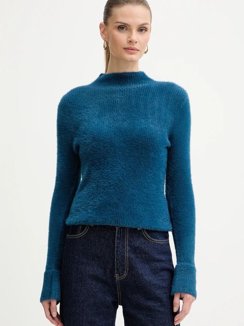 Morgan sweter MORIK.N damski kolor niebieski z półgolfem MORIK.N - zdjęcie produktu nr 1