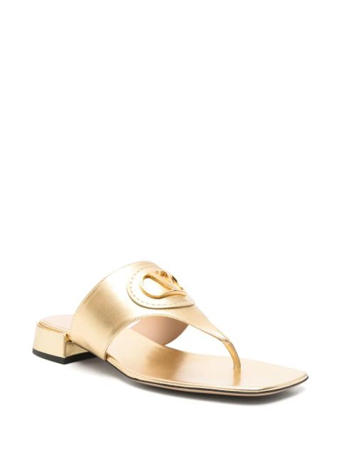 Valentino Garavani VLogo leather sandals - Gold