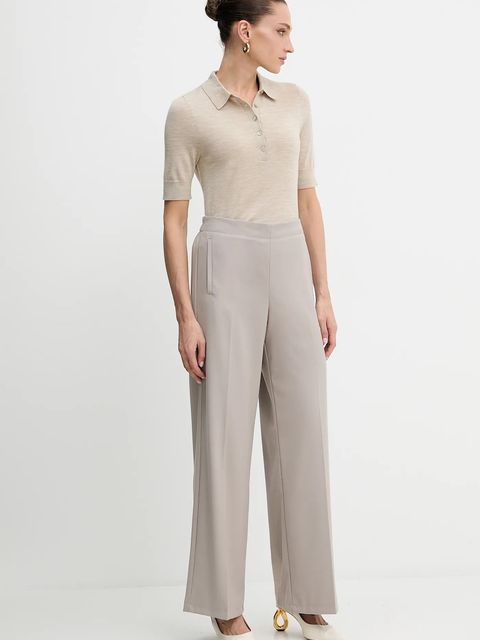 BOSS polo wełniane damski kolor beżowy 50545015 - zdjęcie produktu nr 2