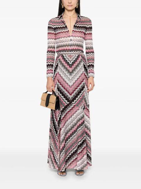 Missoni zigzag-pattern lamé maxi skirt - Black - zdjęcie produktu nr 2