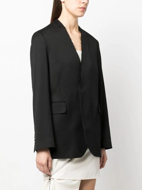 MM6 Maison Margiela collarless single-breasted blazer - Black