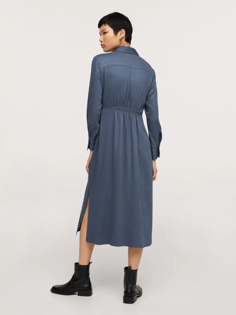 Koszulowa sukienka z wiązaniem