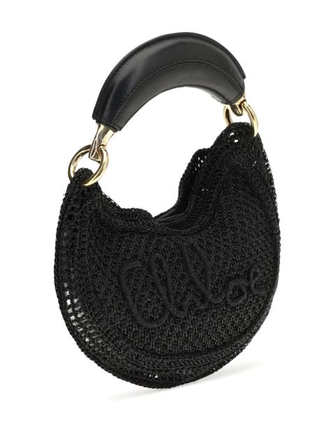 Chloé Summer Banana raffia logo mini bag - Black
