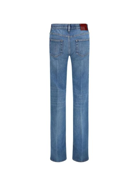 Gucci logo-patch flared trousers - Blue