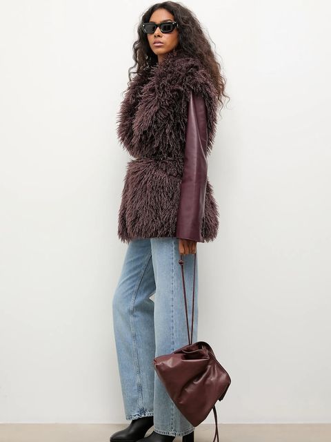 Answear.LAB bezrękawnik kolor brązowy przejściowy