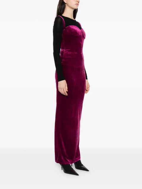 Balenciaga velvet-finish dress - Purple