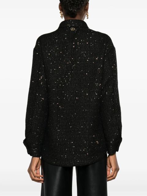 TWINSET sequin-embellished bouclé jacket - Black