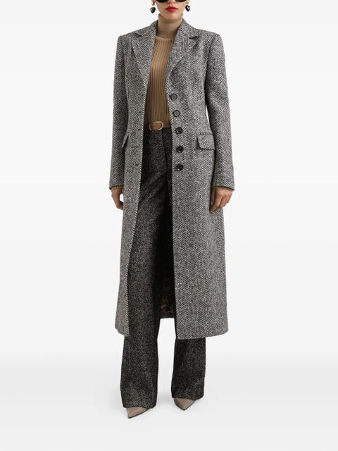 Dolce & Gabbana herringbone buttoned coat - Grey - zdjęcie produktu nr 2