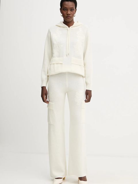 ERMANNO Firenze sweter z dodatkiem wełny damski kolor beżowy lekki 57TM034E85