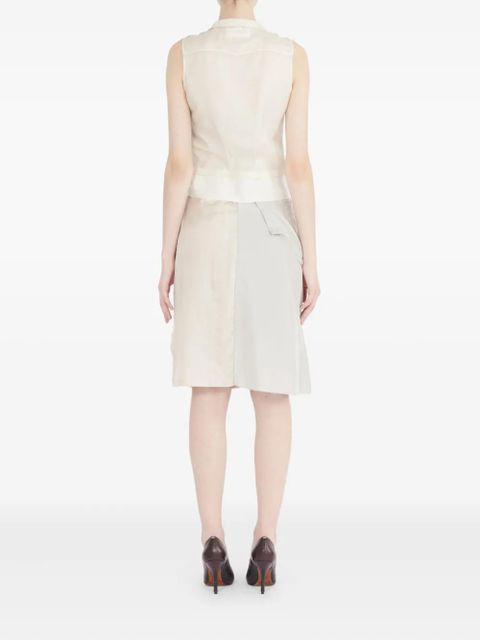 Maison Margiela pleated sleeveless blouse - Neutrals