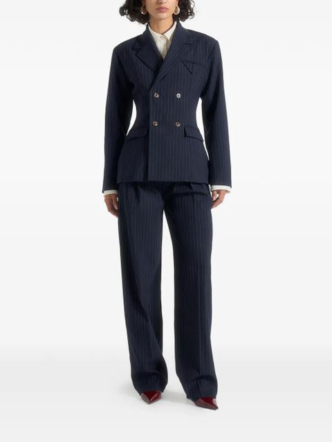 Manière De Voir Maia pinstripe double-breasted blazer - Blue - zdjęcie produktu nr 2