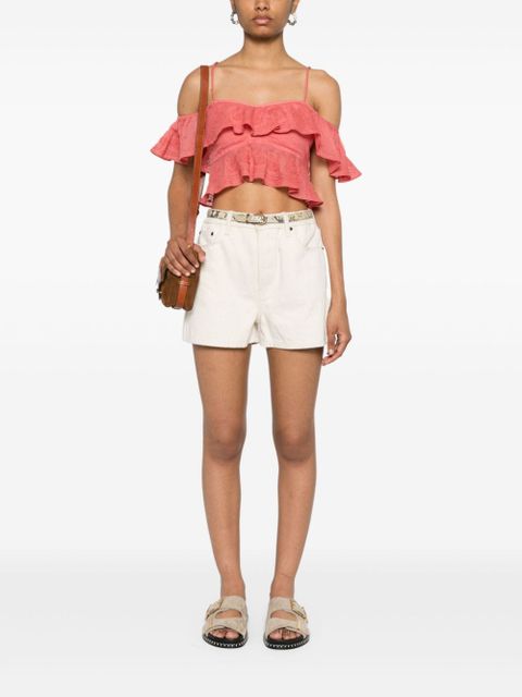 ISABEL MARANT Eliani off-shoulder embroidered top - Pink