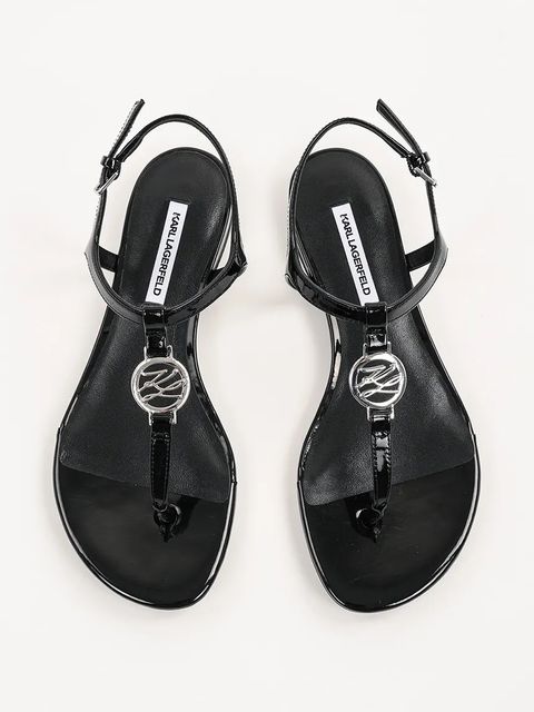 Karl Lagerfeld sandały skórzane ALISSO damskie kolor czarny KL82515