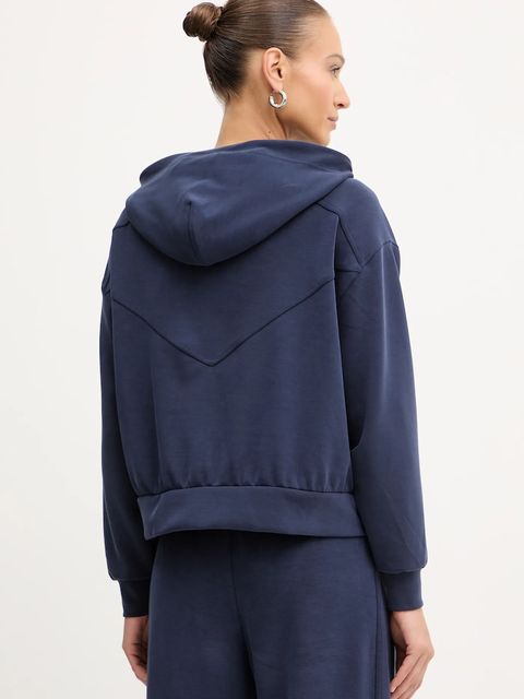 BOSS Orange bluza damska kolor granatowy z kapturem gładka 50547813