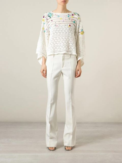 PUCCI embroidered crochet poncho - White - zdjęcie produktu nr 2