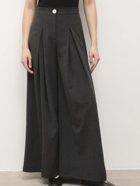 Answear.LAB spodnie damskie kolor szary szerokie high waist - zdjęcie produktu nr 1