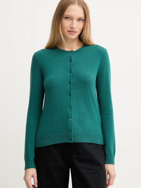United Colors of Benetton kardigan wełniany kolor zielony lekki - zdjęcie produktu nr 1