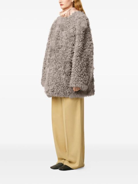 AMI Paris shearling short coat - Grey
