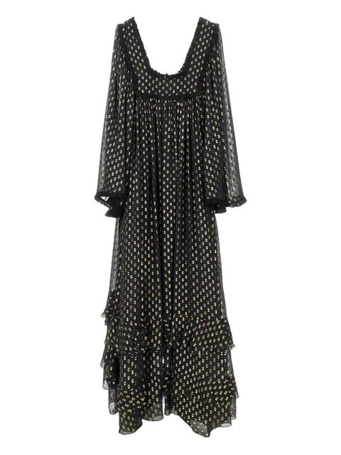 Chloé polka-dot ruffled maxi dress - Black - zdjęcie produktu nr 1