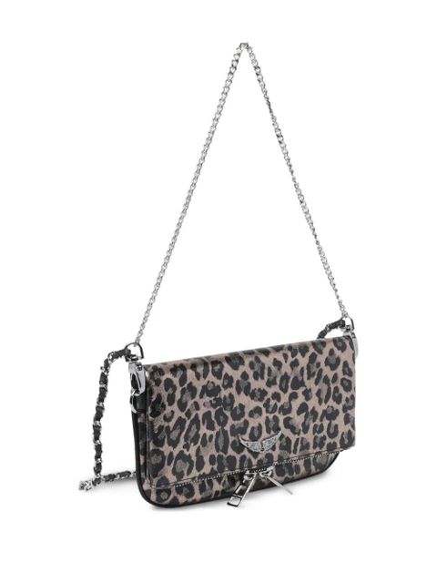 Zadig&Voltaire Nano Rock leopard-effect shoulder bag - Grey