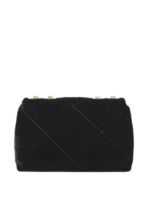 Tory Burch small Kira diamond-quilted velvet shoulder bag - Black
