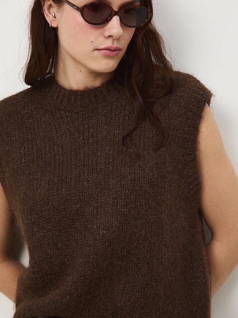 Medicine kamizelka damska kolor brązowy ciepły