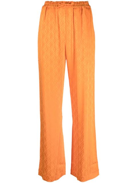 Marine Serre Moon Diamant jacquard trousers - Orange