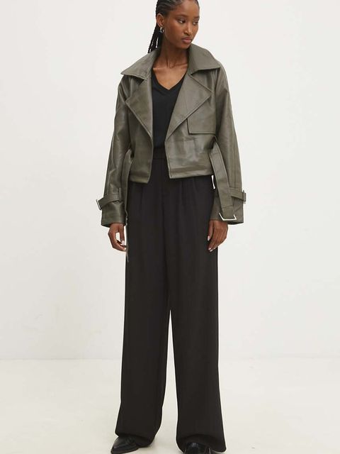 Answear.LAB spodnie damskie kolor czarny proste high waist