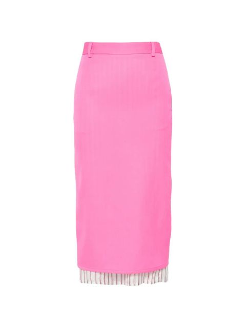 The Attico striped-trim midi skirt - Pink - zdjęcie produktu nr 1